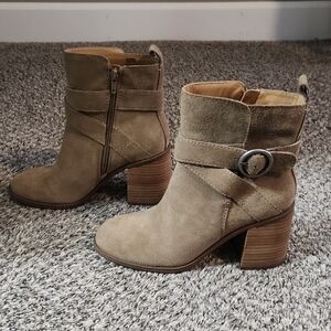 Crown Vintage Taupe Suede Heeled Boots